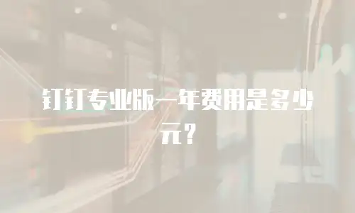 钉钉专业版一年费用是多少元？
