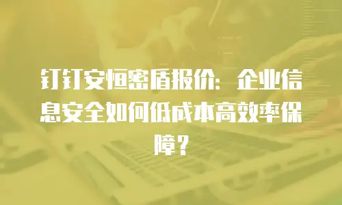 钉钉安恒密盾报价：企业信息安全如何低成本高效率保障？