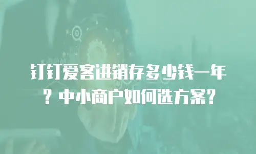 钉钉爱客进销存多少钱一年？中小商户如何选方案？