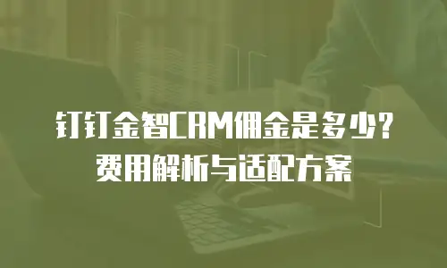 钉钉金智CRM佣金是多少？费用解析与适配方案
