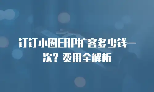钉钉小圈ERP扩容多少钱一次？费用全解析