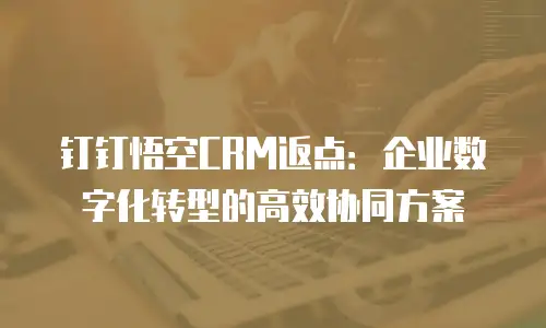 钉钉悟空CRM返点：企业数字化转型的高效协同方案