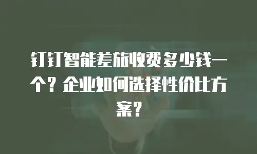 钉钉智能差旅收费多少钱一个？企业如何选择性价比方案？
