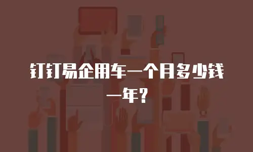钉钉易企用车一个月多少钱一年？