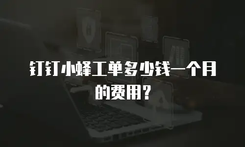 钉钉小蜂工单多少钱一个月的费用？