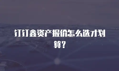 钉钉鑫资产报价怎么选才划算？