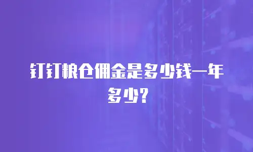 钉钉粮仓佣金是多少钱一年多少？