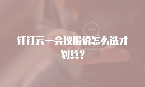 钉钉云一会议报价怎么选才划算？