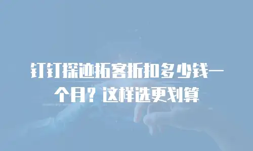 钉钉探迹拓客折扣多少钱一个月？这样选更划算