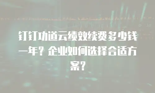 钉钉功道云绩效续费多少钱一年？企业如何选择合适方案？