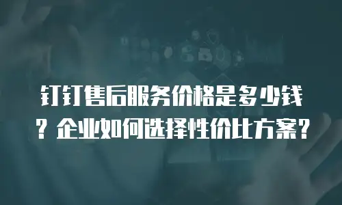 钉钉售后服务价格是多少钱？企业如何选择性价比方案？