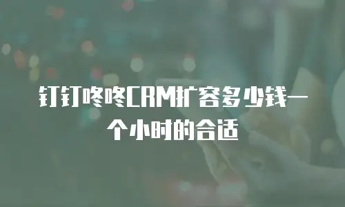 钉钉咚咚CRM扩容多少钱一个小时的合适