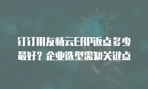 钉钉用友畅云ERP返点多少最好？企业选型需知关键点