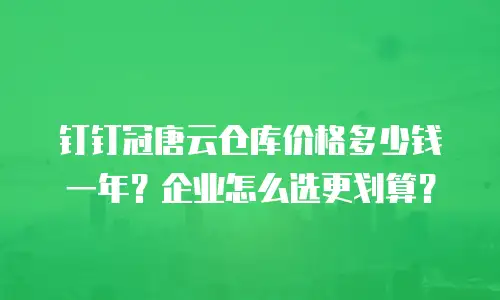 钉钉冠唐云仓库价格多少钱一年？企业怎么选更划算？