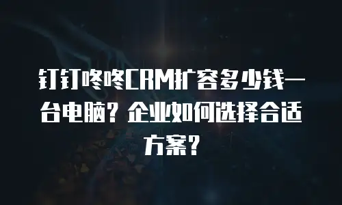 钉钉咚咚CRM扩容多少钱一台电脑？企业如何选择合适方案？