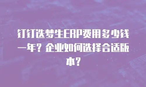 钉钉迭梦生ERP费用多少钱一年？企业如何选择合适版本？