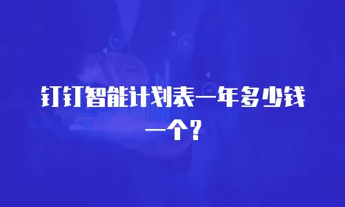 钉钉智能计划表一年多少钱一个？