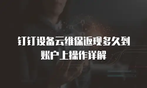 钉钉设备云维保返现多久到账户上操作详解