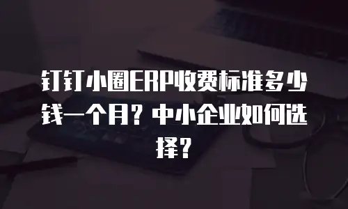 钉钉小圈ERP收费标准多少钱一个月？中小企业如何选择？