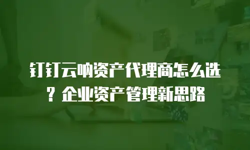 钉钉云呐资产代理商怎么选？企业资产管理新思路