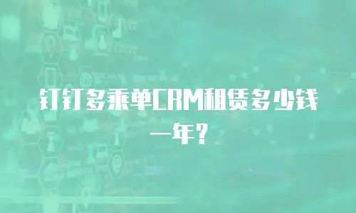 钉钉多乘单CRM租赁多少钱一年？