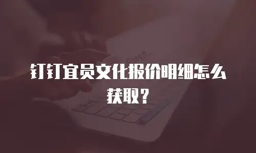 钉钉宜员文化报价明细怎么获取？