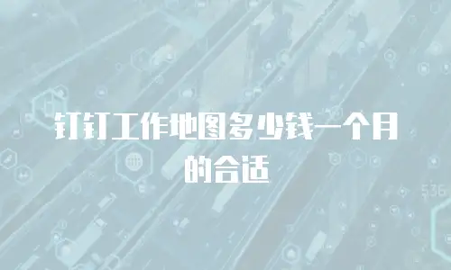 钉钉工作地图多少钱一个月的合适