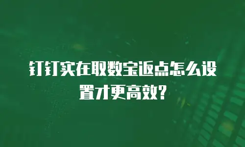 钉钉实在取数宝返点怎么设置才更高效？