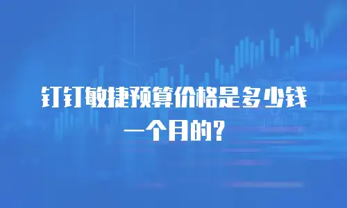 钉钉敏捷预算价格是多少钱一个月的？