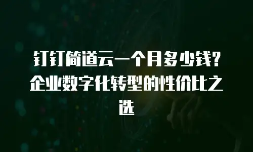 钉钉简道云一个月多少钱？企业数字化转型的性价比之选
