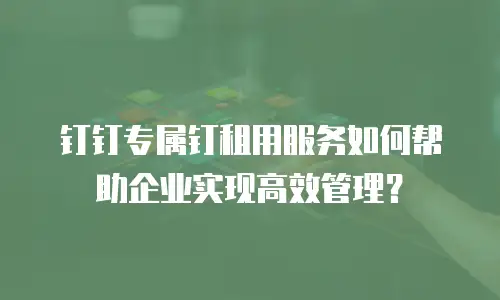 钉钉专属钉租用服务如何帮助企业实现高效管理？