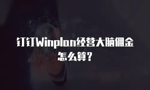 钉钉Winplan经营大脑佣金怎么算？