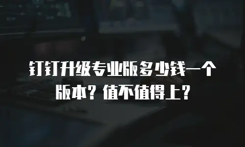 钉钉升级专业版多少钱一个版本？值不值得上？