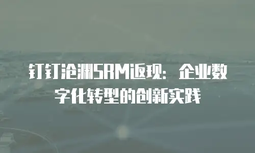 钉钉沧渊SRM返现：企业数字化转型的创新实践