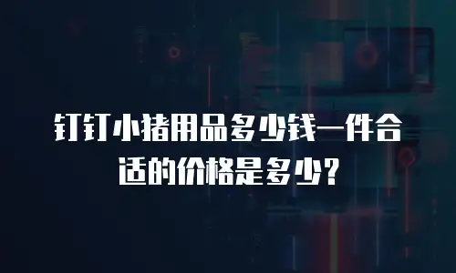 钉钉小猪用品多少钱一件合适的价格是多少？