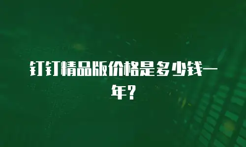 钉钉精品版价格是多少钱一年？