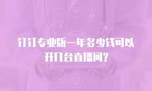 钉钉专业版一年多少钱可以开几台直播间？