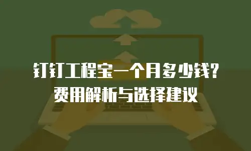 钉钉工程宝一个月多少钱？费用解析与选择建议