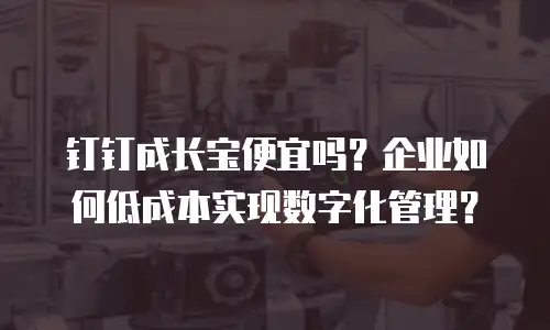 钉钉成长宝便宜吗？企业如何低成本实现数字化管理？