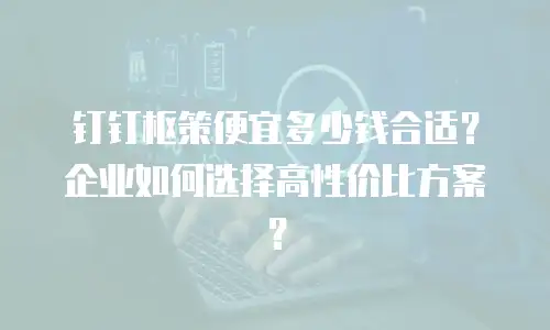 钉钉枢策便宜多少钱合适？企业如何选择高性价比方案？