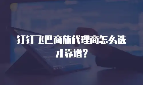 钉钉飞巴商旅代理商怎么选才靠谱？