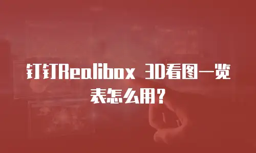钉钉Realibox 3D看图一览表怎么用？