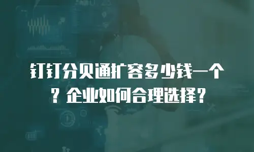 钉钉分贝通扩容多少钱一个？企业如何合理选择？