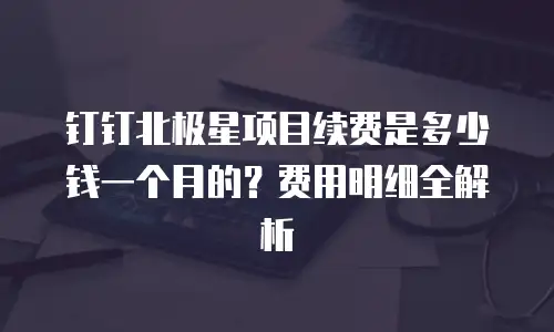 钉钉北极星项目续费是多少钱一个月的？费用明细全解析
