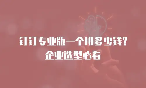 钉钉专业版一个班多少钱？企业选型必看