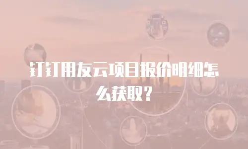 钉钉用友云项目报价明细怎么获取？