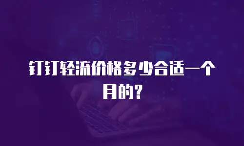 钉钉轻流价格多少合适一个月的？