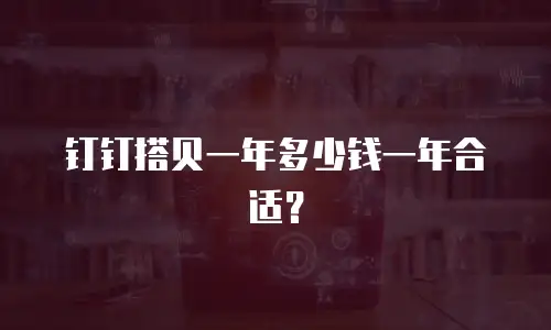 钉钉搭贝一年多少钱一年合适？