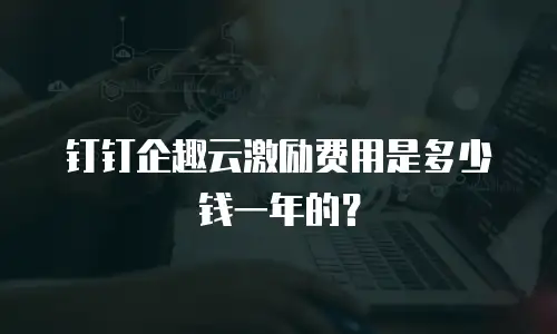 钉钉企趣云激励费用是多少钱一年的？