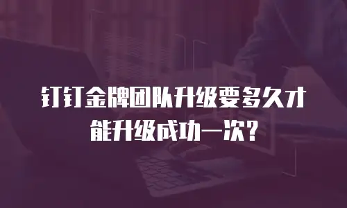 钉钉金牌团队升级要多久才能升级成功一次？